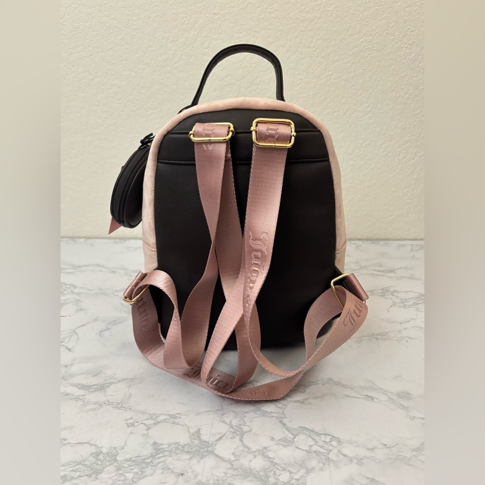 NWT Juicy Couture Cafe Dusty Blush Queen Of Everything Backpack Change Purse - Picture 3 of 10